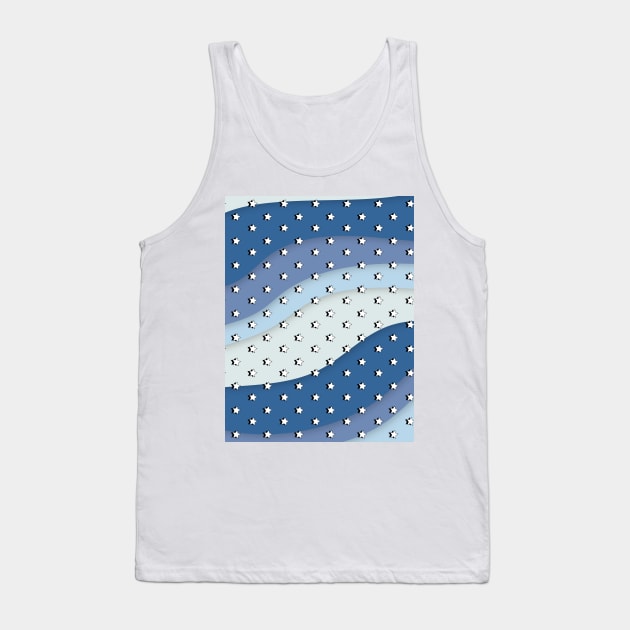 Blue Waves Retro VSCO Aesthetic  stars Tank Top by YourGoods